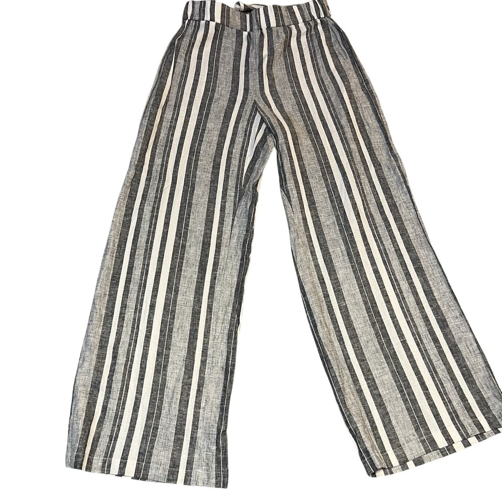 NEW INC International Concepts Womens Linen Blend Wide‎ Leg Striped Pants
